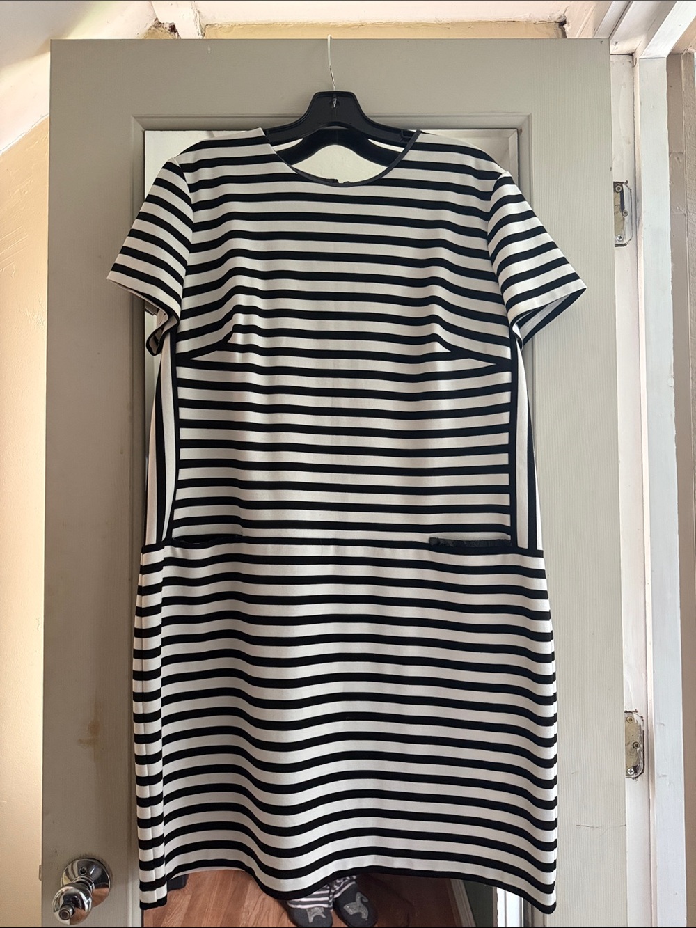 Lauren Ralph Lauren Black & White Striped Short-Sleeve Mini Dress